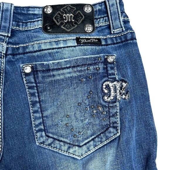 MIss Me Buckle Easy Boot cross embellished jeans 27 - Picture 4 of 10